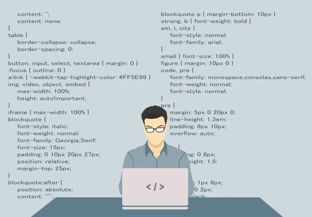 Is Data Science Easier Than Computer Science? A vector art of a person writing programming language.