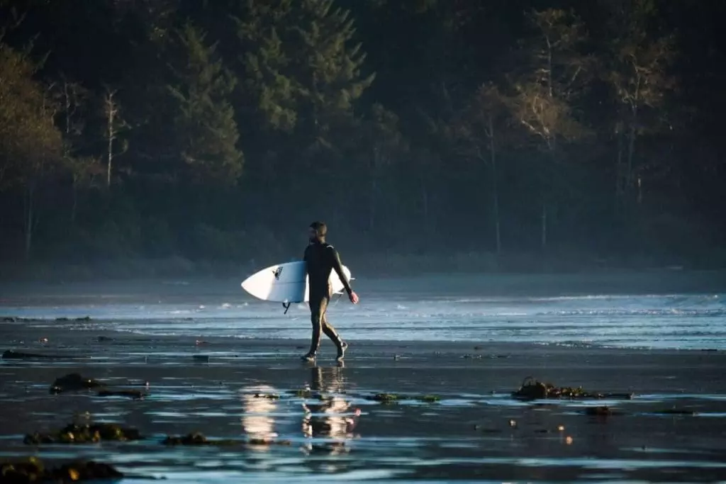 surfing at tofino