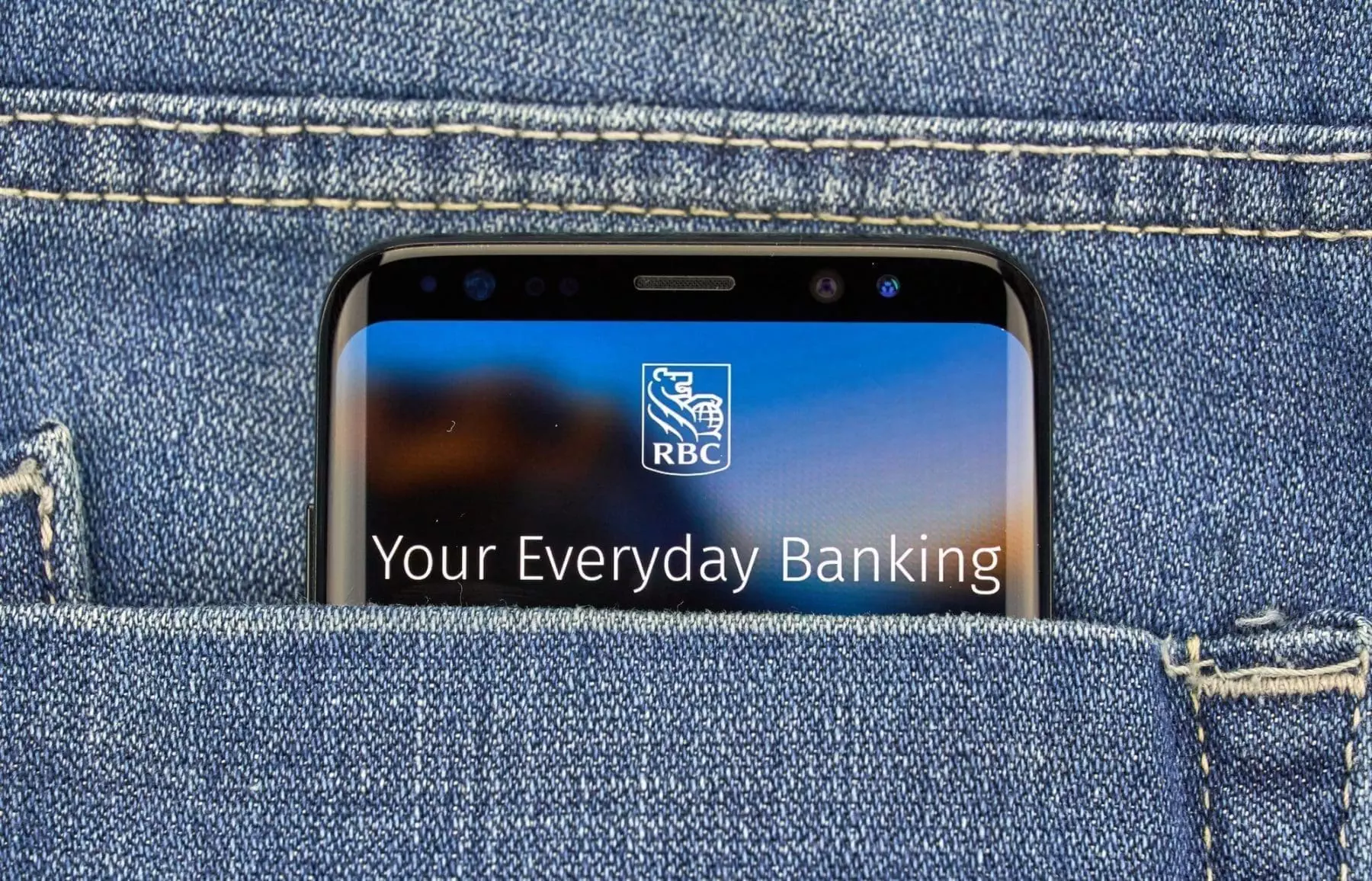 MONTREAL, CANADA - December 23, 2018: RBC android app on Samsung s8 screen. RBC Royal Bank is the leading provider of financial services and support to Canada's Knowledge-Based Industries.