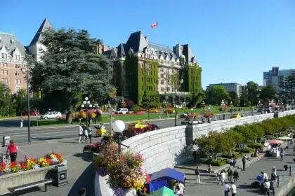A view of Downtown Victoria City streets and roads during the day time.