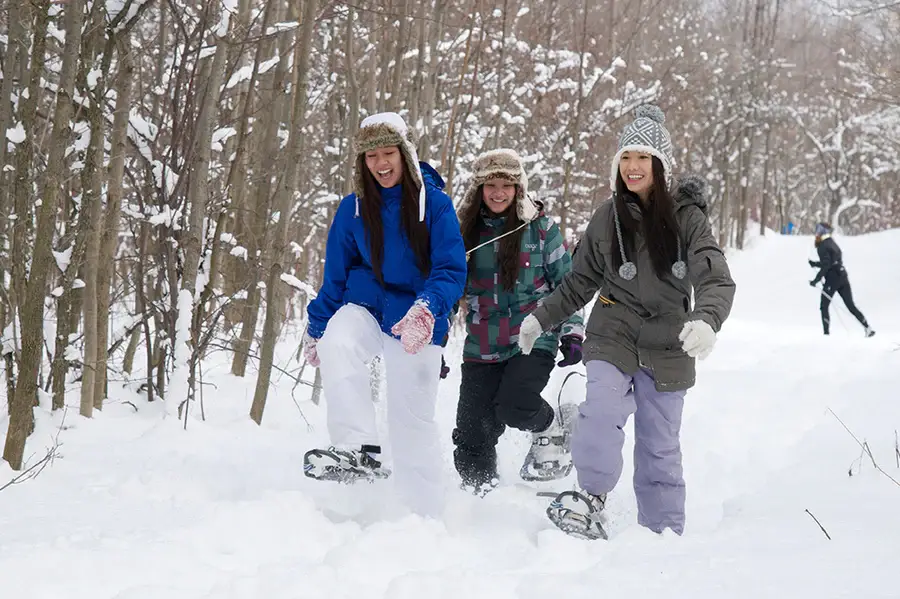Everything You Can Do at the Blue Mountains Scenic Caves? A group of women Snow walking on the snow-covered ground.