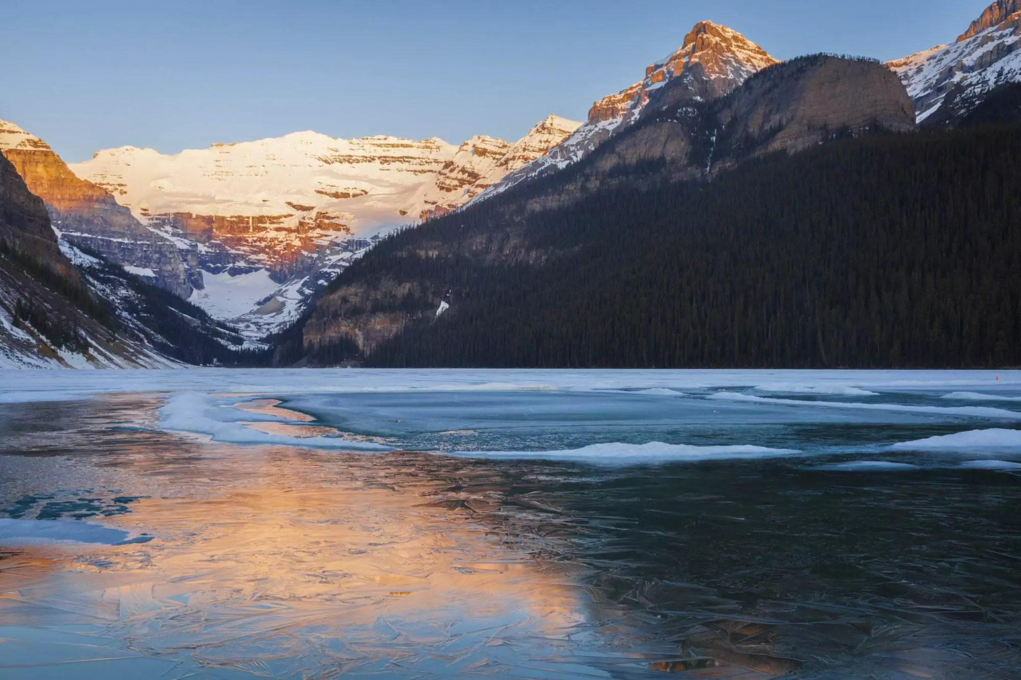 A magical display of Sunlight and mountains at Lake Louise.