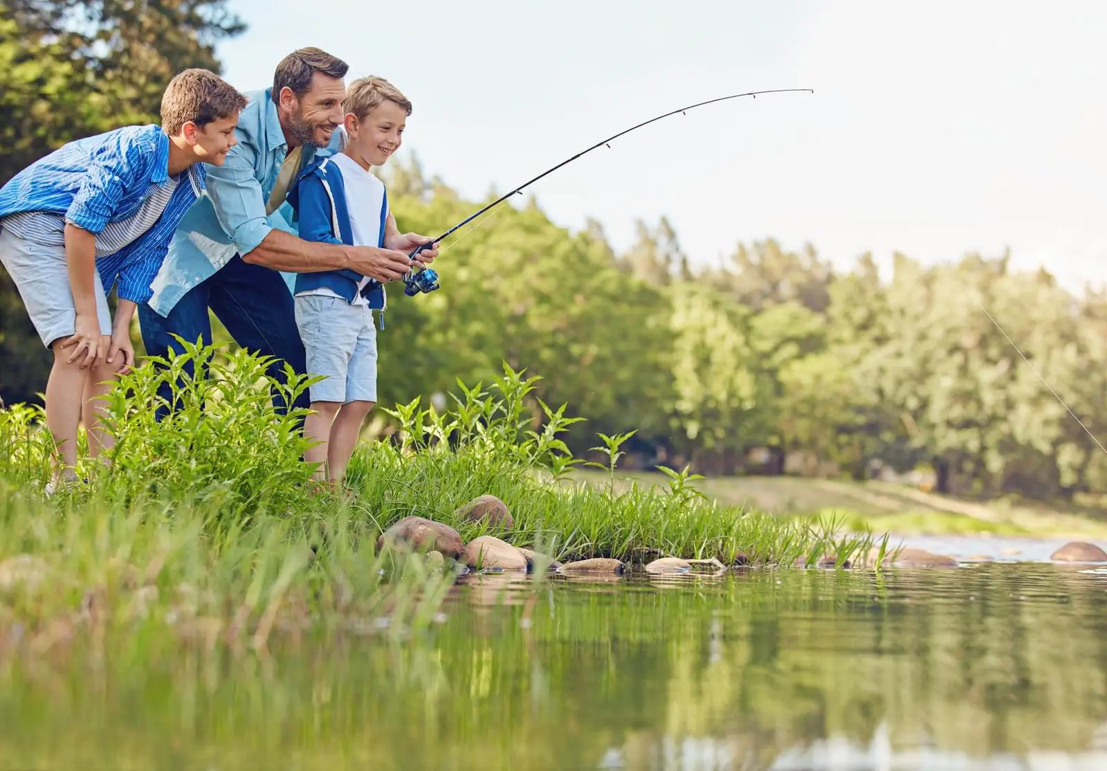 Explore the 8 Longest Rivers in Canada- A Treat for Visitors Two children Fishing with their father.