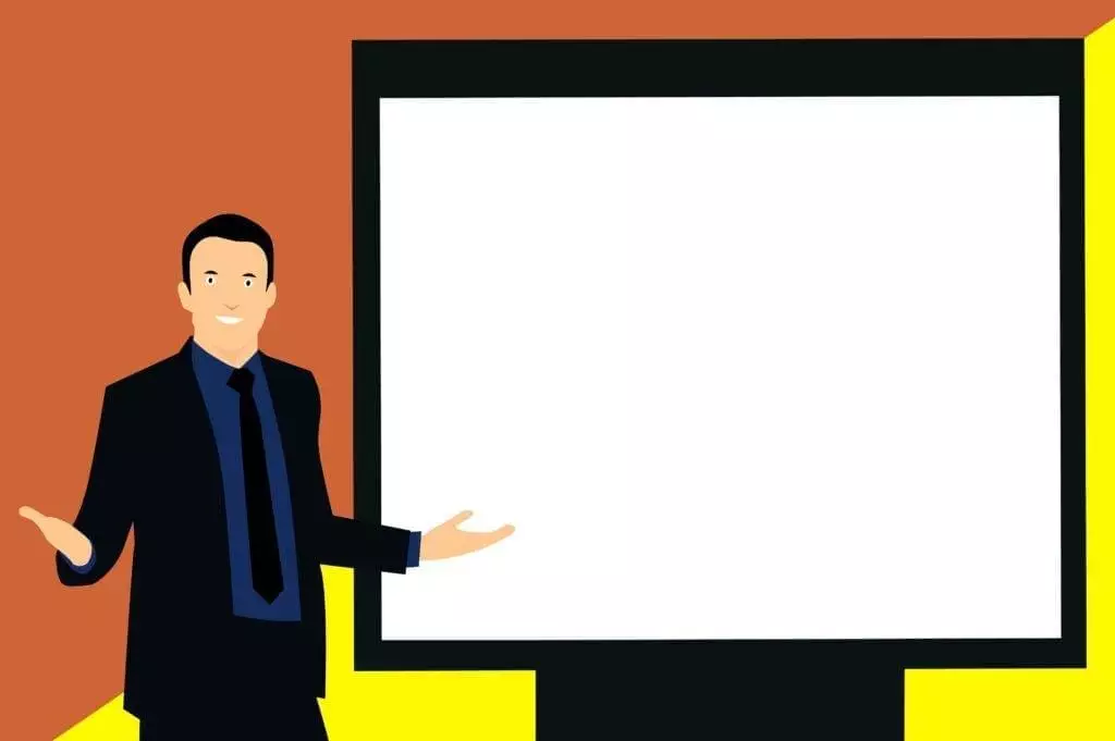 An illustration for using responsive display ads. A man with a plain white TV