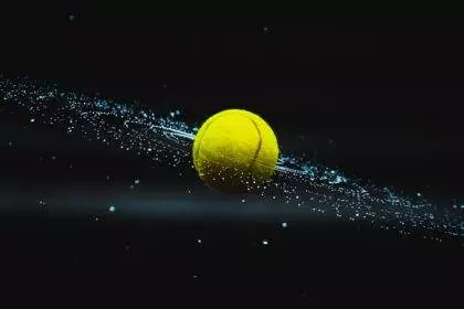 Tennis ball in water during night time