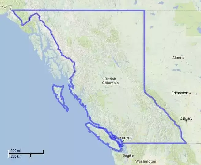map of British Columbia