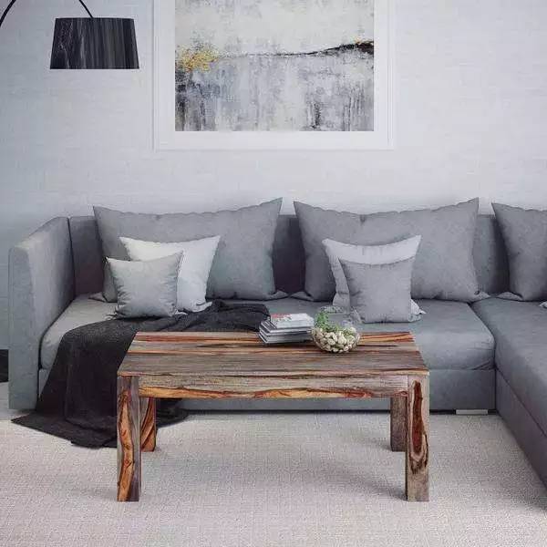 Edmonton Furniture Store | Grey Modern Rustic Solid Wood Coffee Table